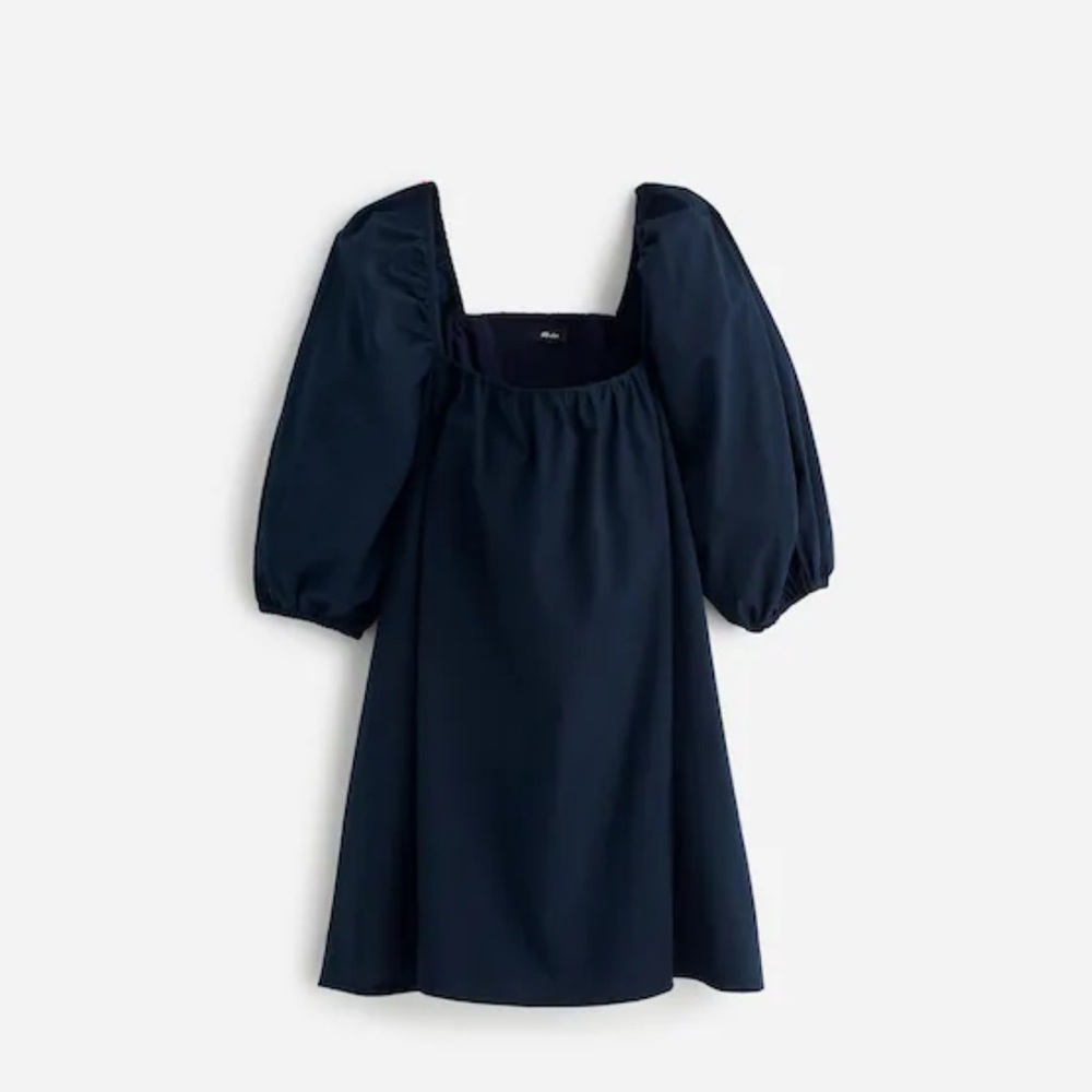 NWT Madewell Square-Neck Puff-Sleeve Mini Dress | Navy | 00